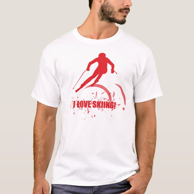 I Love Skiing! T-Shirt (Front)