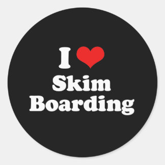 I Love Skim Boarding Tshirt Classic Round Sticker