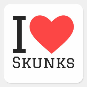 I love skunk  square sticker