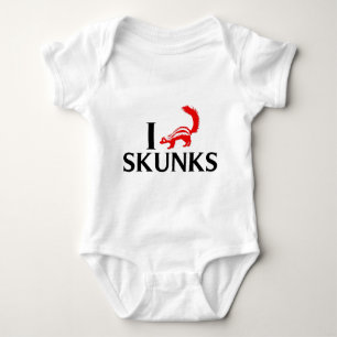 I Love Skunks Baby Bodysuit