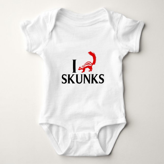 I Love Skunks Baby Bodysuit (Front)