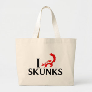 I Love Skunks Large Tote Bag
