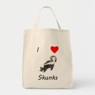 I Love Skunks Tote Bag