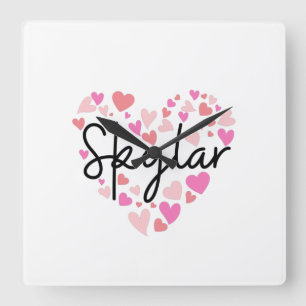 I love Skylar Square Wall Clock