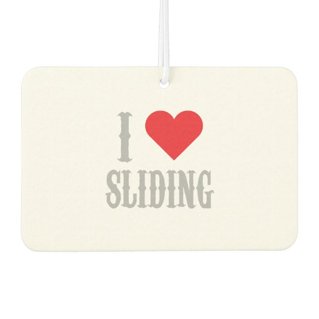 I Love Sliding Western Riding Reining Horse Car Air Freshener (Front)