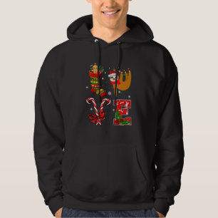 I Love Sloth Funny Santa Christmas Elf Hoodie
