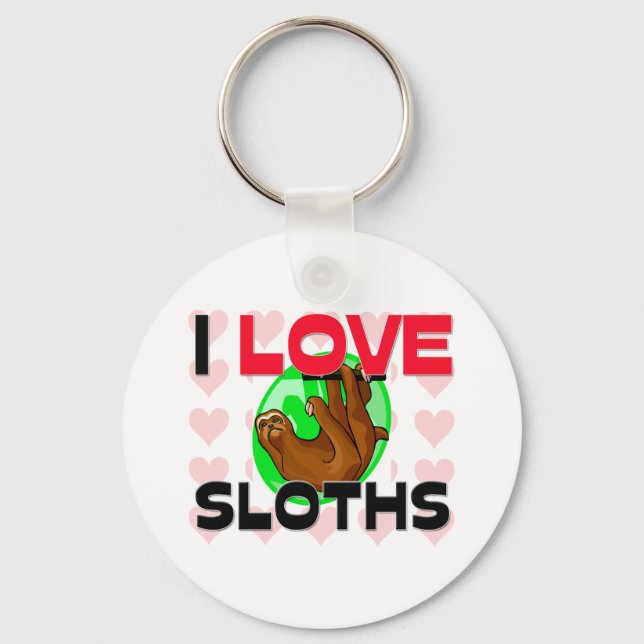 I Love Sloths Key Ring (Front)