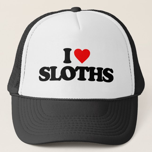 I LOVE SLOTHS TRUCKER HAT (Front)