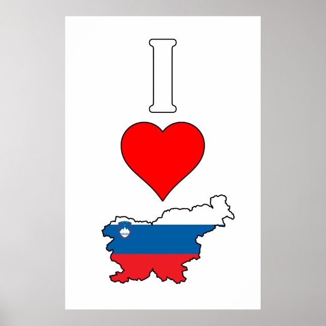 I Love Slovenia / I Heart Slovenia Vertical Poster (Front)