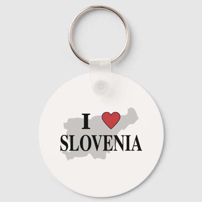 I Love Slovenia Key Ring (Front)