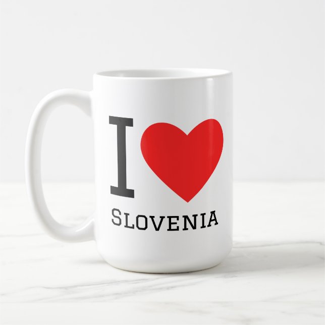 I love slovenia square sticker coffee mug (Left)