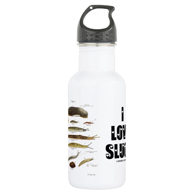 I Love Slugs (Naturalist / Nature) 532 Ml Water Bottle (Front)