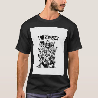 I Love Smartphone Zombies Funny Zombie Horror Love T-Shirt