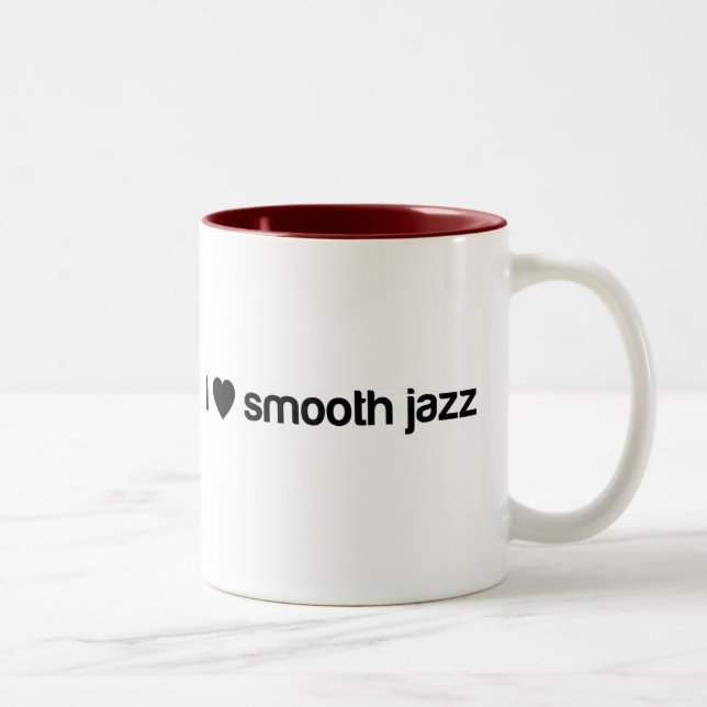 I Love Smooth Jazz Two-Tone Coffee Mug (Right)