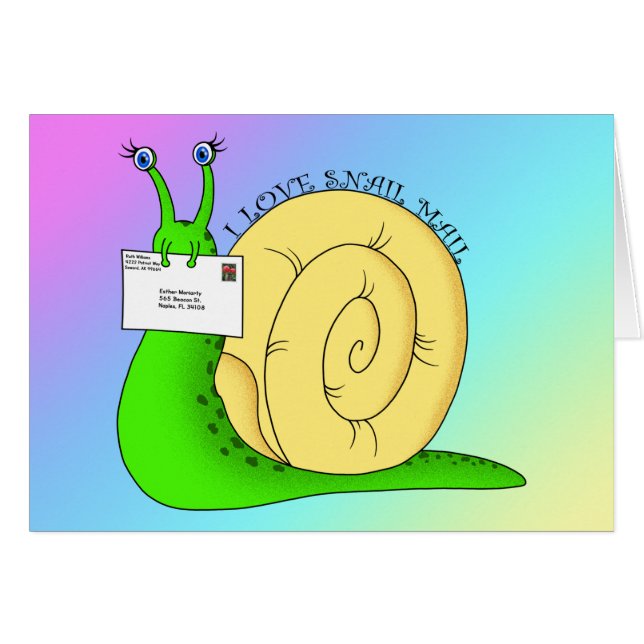 I Love Snail Mail (Gradient) - 5" x 7" Art Card (Front Horizontal)