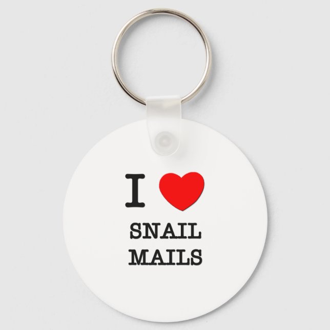 I Love Snail Mails Key Ring (Front)