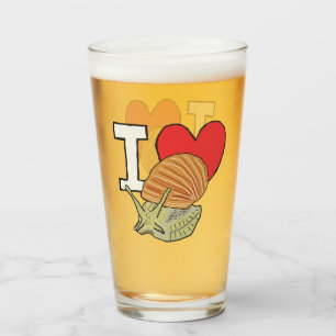 I Love Snails Glass