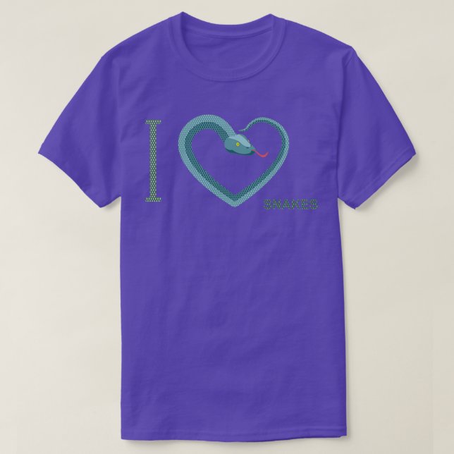 I Love Snakes  T-Shirt (Design Front)