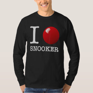 I Love Snooker  Red Ball Heart T-Shirt