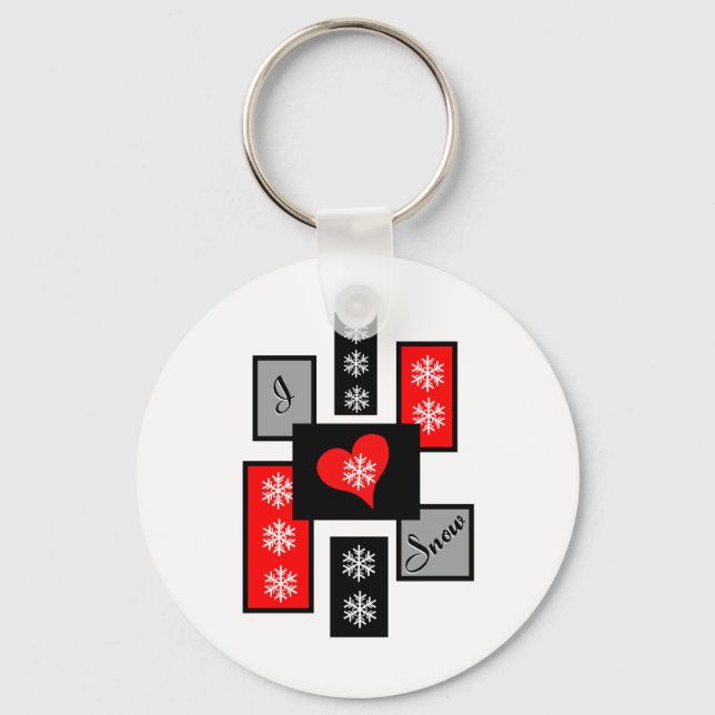 I Love Snow Key Ring (Front)