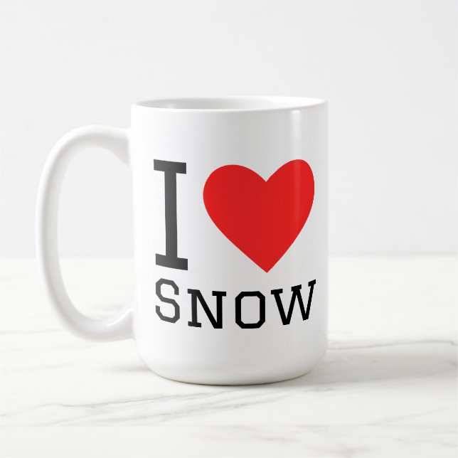 I love snow square sticker coffee mug (Left)