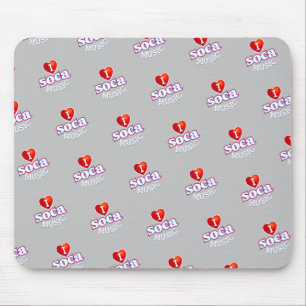 I LOVE SOCA on GREY Mouse Pad
