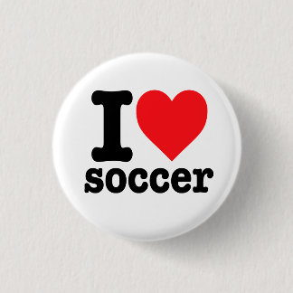 "I love soccer" 3 Cm Round Badge