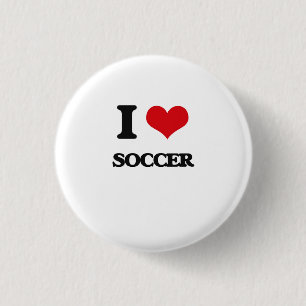 I Love Soccer 3 Cm Round Badge