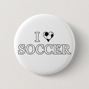 I Love Soccer 6 Cm Round Badge