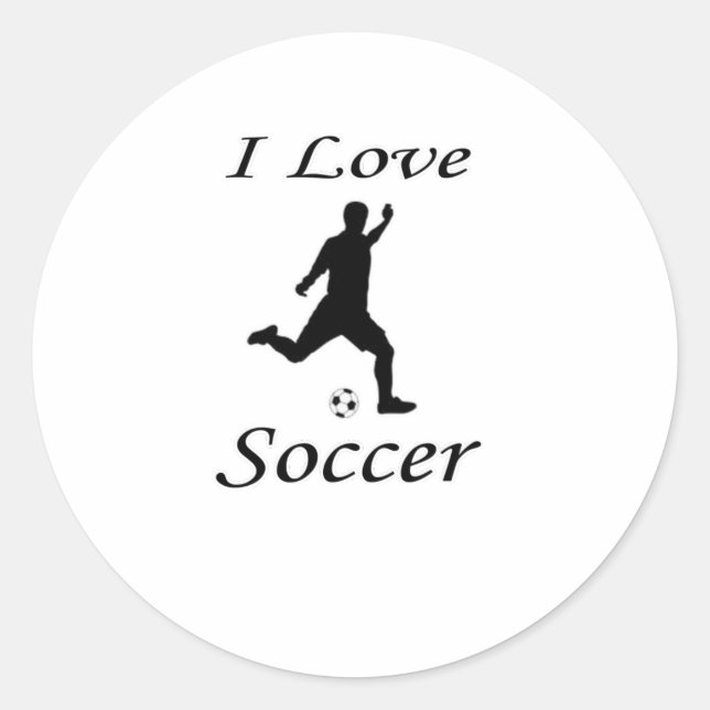 I Love Soccer Classic Round Sticker (Front)