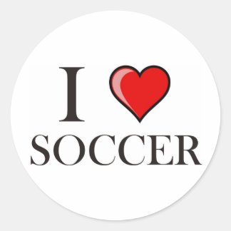 I love Soccer Classic Round Sticker