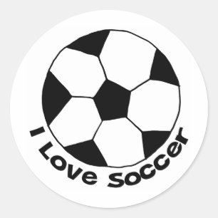 I Love Soccer Classic Round Sticker