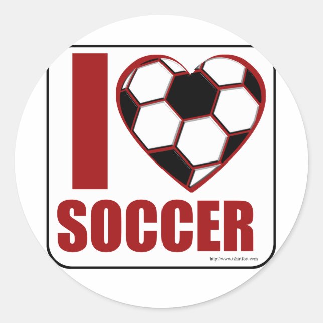 I love soccer! classic round sticker (Front)