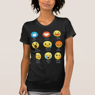I Love Soccer Emoticon (emoji) Social (White Font) T-Shirt