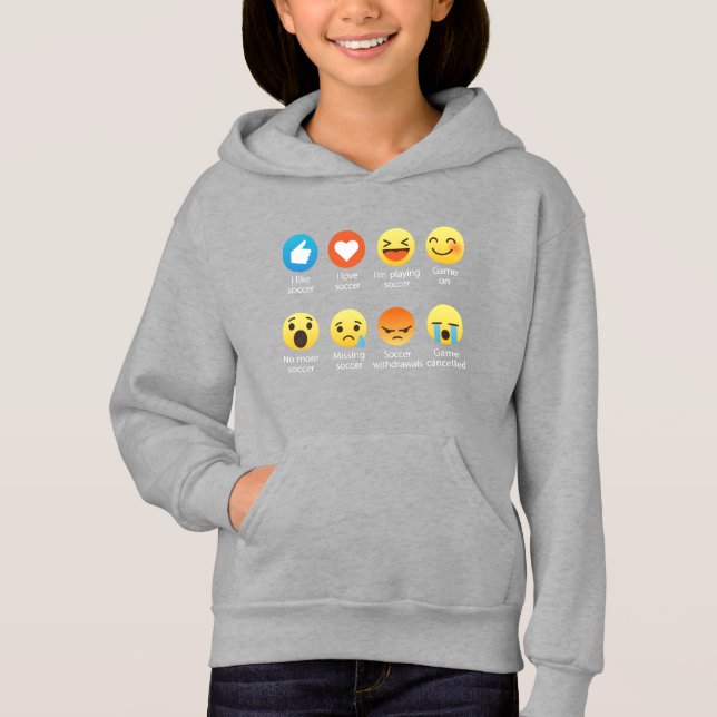 I Love Soccer Emoticon (emoji) - white on darks (Front)