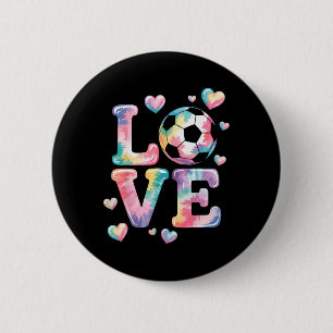 I Love Soccer Goalie Girl Player Fan Game Day Tie  6 Cm Round Badge