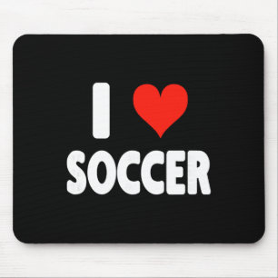 I Love Soccer Heart Soccer Futbol Field Pitch Goal Mouse Pad