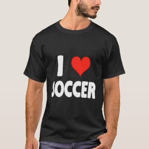 I Love Soccer Heart Soccer Futbol Field Pitch Goal T-Shirt