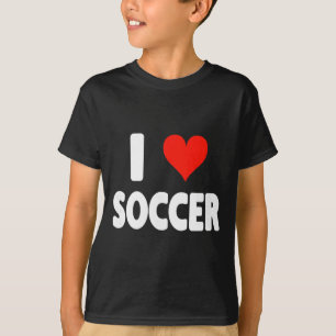 I Love Soccer Heart Soccer Futbol Field Pitch Goal T-Shirt
