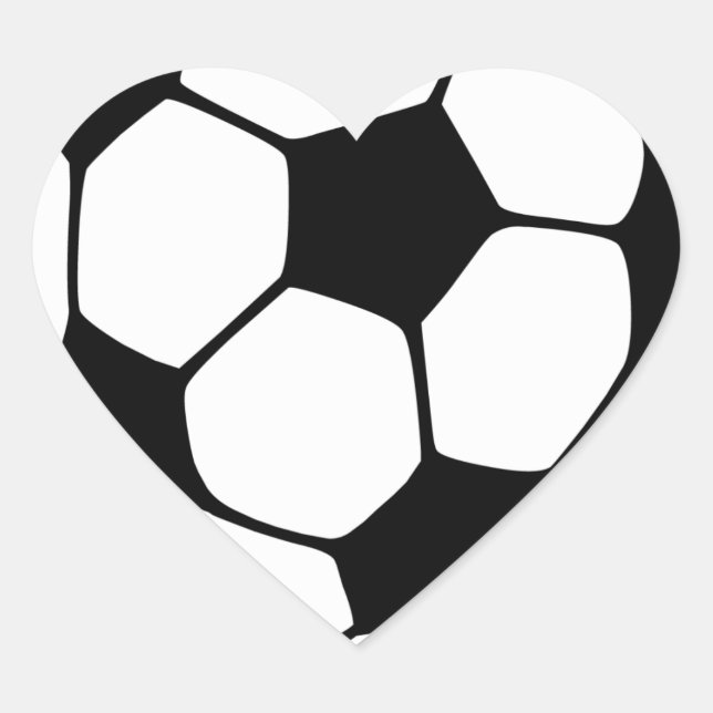 I Love Soccer Heart Sticker (Front)