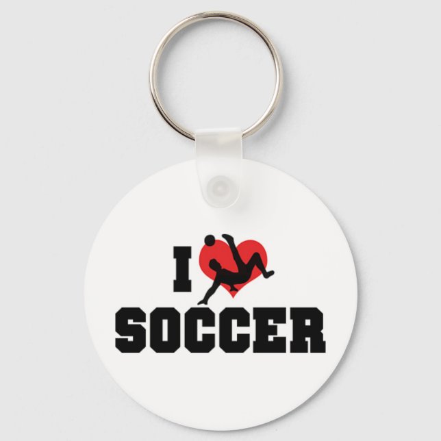 I Love Soccer Keychain (Front)