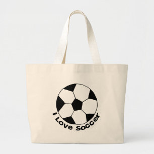 I Love Soccer Large Tote Bag