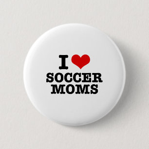 I Love Soccer Moms Heart  6 Cm Round Badge