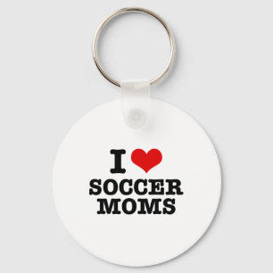 I Love Soccer Moms Heart Key Ring