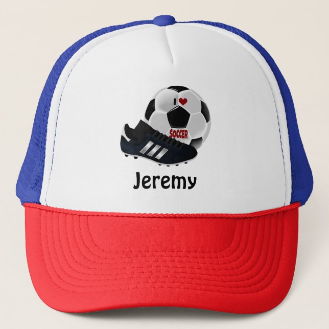 I Love Soccer template Trucker Hat (Front)