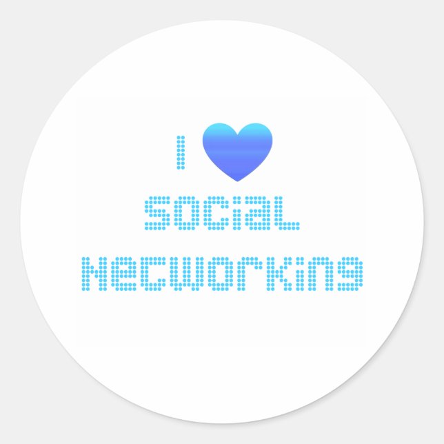 I Love Social Networking Classic Round Sticker (Front)