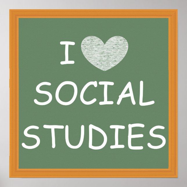 I Love Social Studies Poster (Front)