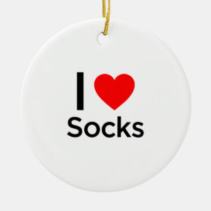 I Love Socks Ceramic Tree Decoration