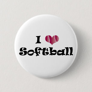 I love Softball 6 Cm Round Badge