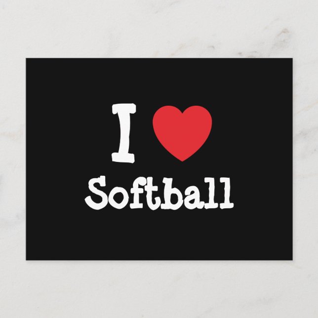 I love Softball heart custom personalised Postcard (Front)